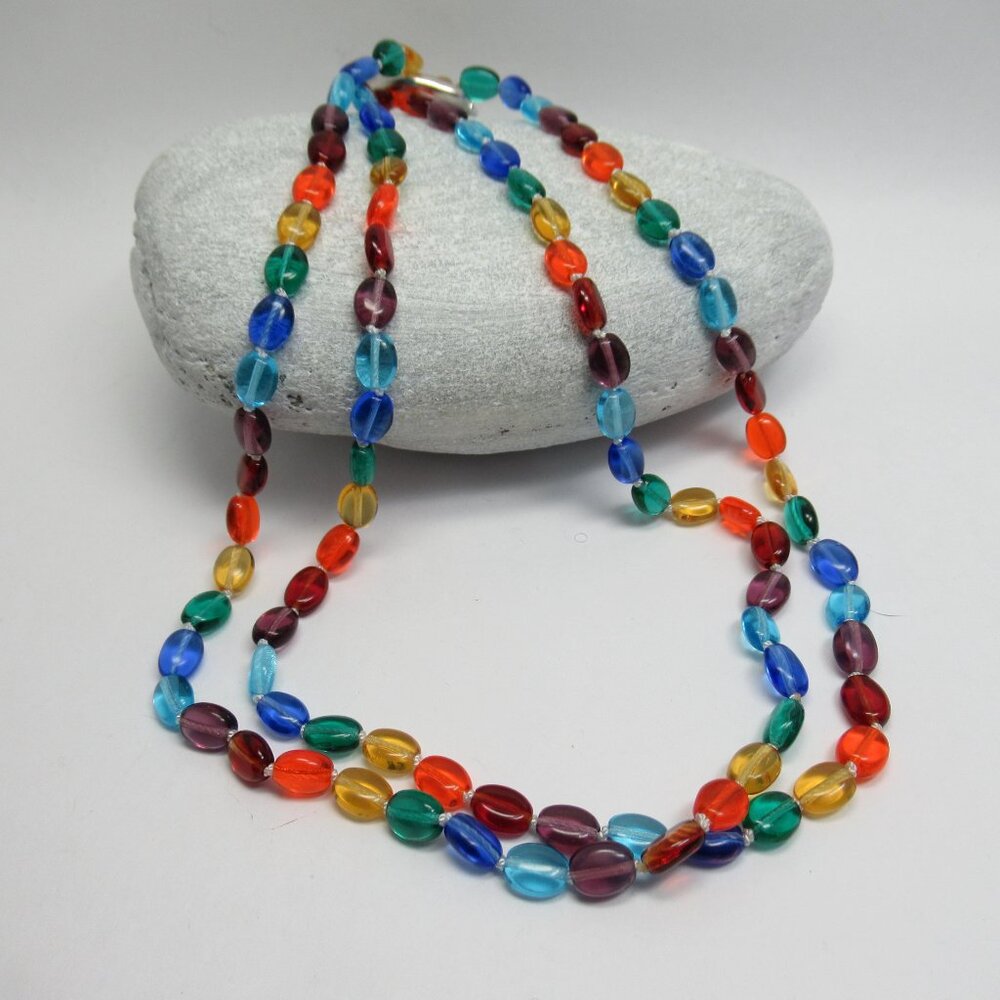 Rainbow Czech glass Necklace